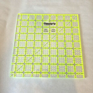 Omnigrip by Omnigrid #RN85 Acyrlic Ruler 8 1/2" x 8 1/2" Sewing Quilting Craft